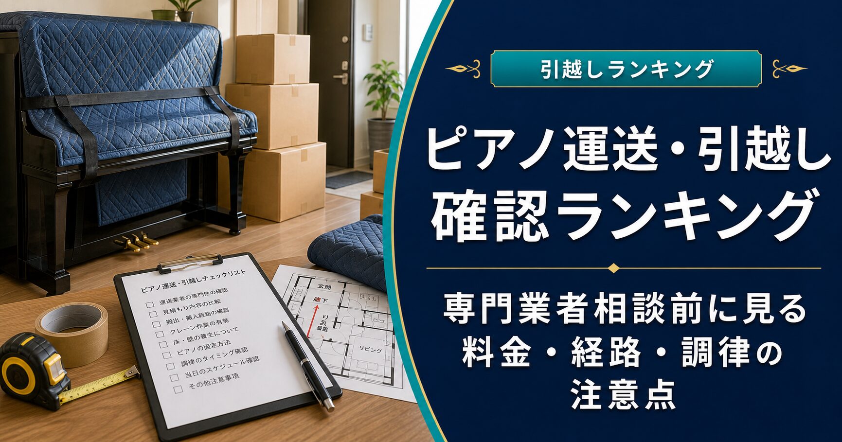 ピアノ運送・引越し確認ランキング｜専門業者相談前に見る料金・経路・調律の注意点のアイキャッチ画像