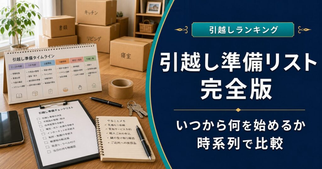 引越し準備リスト完全版｜いつから何を始めるか時系列で比較のアイキャッチ画像